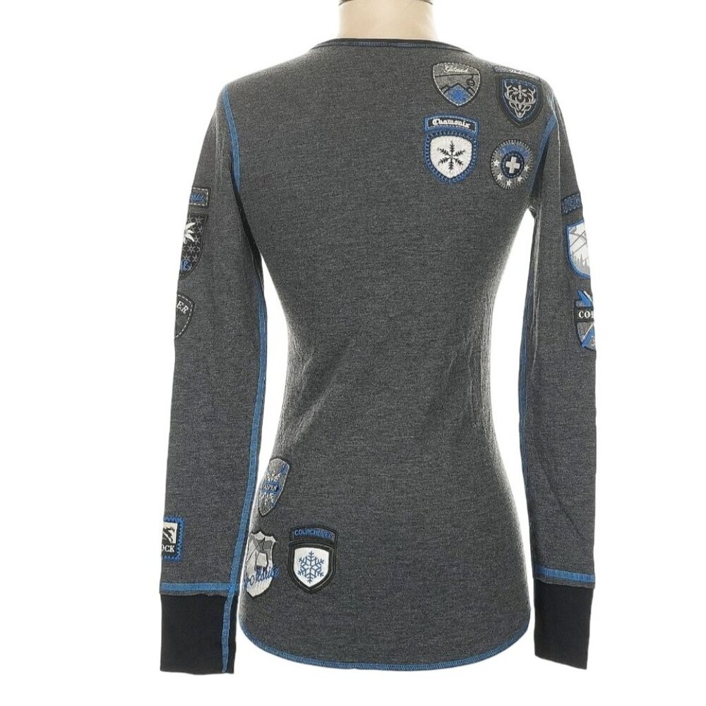 NWT Alp-n-Rock "Ski the World" Henley Shirt Top XS/S Gray MSRP$228 Organic - Picture 4 of 17